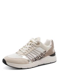 Keilsneaker Tamaris, Damen, Gr. 37, leo kombiniert, Leder, Lederimitat, Textil, kontrastfarbene Details, Schuhe Keilsneaker, Freizeitschuh, Halbschuh, Schn&uuml;rschuh mit gepolstertem Schaftrand