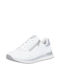 Plateausneaker Remonte, Damen, Gr. 40, wei&szlig;, silberfarben, Leder, Lederimitat, unifarben mit Farbeinsatz, Schuhe Plateausneaker, Schn&uuml;rschuh, Halbschuh, Freizeitsneaker in bequemer Form