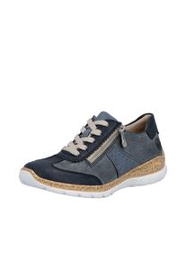 Sneaker Rieker, Damen, Gr. 41, dunkelblau, Lederimitat, Schuhe Sneaker, Schn&uuml;rschuh, Halbschuh, Casual-Sneaker mit Rei&szlig;verschluss