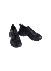 Sneaker Calvin Klein "HIKE RUNNER LACEUP STRIP M-LT", Herren, Gr. 42, schwarz, Lederimitat, Textil, unifarben, Schuhe Sneaker, Ugly-Schn&uuml;rer, Halbschuh, Freizeitsneaker mit Profilsohle