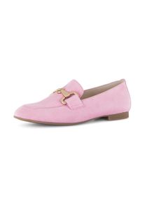 Slipper Gabor, Damen, Gr. 39, rose, goldfarben, Ziegenveloursleder, Schuhe Slipper, Loafer, Halbschuh, Businessschuh mit edler Zierschnalle