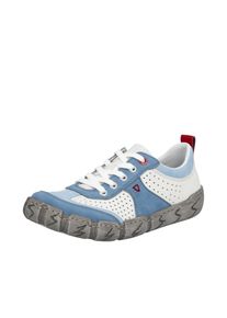 Sneaker Rieker, Damen, Gr. 40, blau, wei&szlig;, Lederimitat, Schuhe Sneaker, Schn&uuml;rschuh, Halbschuh, Freizeitsneaker mit Perforation