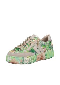 Plateausneaker Rieker, Damen, Gr. 40, gr&uuml;n multicolor, goldfarben, Lederimitat, Textil, Glitzer, Schuhe Plateausneaker, Freizeitschuh, Halbschuh, Trend-Sneaker mit seitlichem Rei&szlig;verschluss