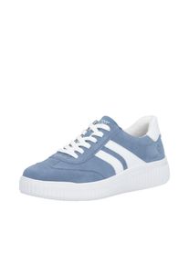 Sneaker Remonte, Damen, Gr. 39, jeansblau, wei&szlig;, Lederimitat, Veloursleder, Schuhe Sneaker, Schn&uuml;rschuh, Halbschuh, Freizeitschuh mit Lite&acute; n Soft-Ausstattung