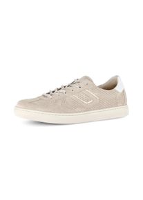 Sneaker Gabor "DAVOS", Damen, Gr. 39, beige, Nappaleder, Veloursleder, Schuhe Sneaker, Freizeitschuh, Halbschuh, Schn&uuml;rschuh mit Lochmuster, Weite H