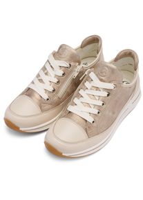 Keilsneaker Ara "OSAKA", Damen, Gr. 3,5 (36,5), hellbeige, marmor, Glattleder, Schuhe Keilsneaker, Freizeitschuh, Halbschuh, Schn&uuml;rschuh mit Wechselfu&szlig;bett, H-Weite