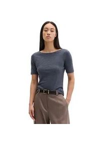 Marc O'Polo T-Shirt MARC O'POLO "aus softem Slub-Jersey", Damen, Gr. L, stormy sky, Obermaterial: 100% Baumwolle, unifarben, Basic, regular fit, U-Boot-Ausschnitt, normaler Saum, Shirts T-Shirt