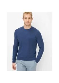 Rundhalspullover Brax "Style RICK", Herren, Gr. M (50), dunkelblau, Strick, 44% Baumwolle, 36% Leinen, 20% Polyester, Rundhals, Pullover Rundhalspullover