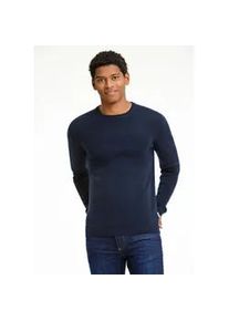 Rundhalspullover LINDBERGH, Herren, Gr. L, navy, Strick, Obermaterial: 52% Viskose, 26% Polyester, 22% Polyamid, unifarben, regular fit h&uuml;ftbedeckend, Rundhals, Flachstrickb&uuml;ndchen, Pullover Rundhalspullover, im klassischem Design, mit Viskose