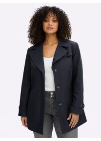 sheego Gro&szlig;e Gr&ouml;&szlig;en Trenchcoat in kurzer Form, wasserabweisend, tiefblau, Gr&ouml;&szlig;e 46 - Damen