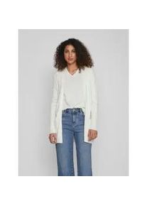 Strickjacke Vila "VIRIL OPEN L/S KNIT CARDIGAN - NOOS", Damen, Gr. L, wei&szlig; (wei&szlig; alyssum), Strick, Obermaterial: 50% Viskose, 27% Nylon, 23% Polyester, unifarben, regular fit h&uuml;ftbedeckend, V-Ausschnitt, Strickjacken Strickjacke, Viskosemischung, regular fit