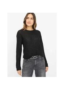 Strickpullover Brax "Style LESLEY", Damen, Gr. 42, schwarz, Strick, 34% Wolle, 32% Polyamid, 22% Polyester, 12% Alpaka, Rundhals, Pullover Strickpullover