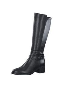 Stiefel Tamaris, Damen, Gr. 40, XS-Schaft, schwarz, Leder, Lederimitat, unifarben, Schuhe Stiefel, XS-Schaft mit Stretch, schmale Form