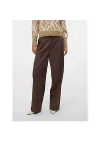 V&eacute;ro Moda Anzughose VERO MODA "VMNILA MW LOOSE DAD PANT NOOS", Damen, Gr. 42, L&auml;nge 32, braun (chocolate braun), Web, Obermaterial: 80% Polyester, 18% Viskose, 2% Elasthan, unifarben, relaxed fit normal, Hosen Anzughose