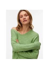V&eacute;ro Moda V-Ausschnitt-Pullover VERO MODA "VMCREWLEFILE LS V-NECK BLOUSE NOOS", Damen, Gr. XS, mistletoe detail:melange, Strick, Obermaterial: 70% Polyacryl, 27% Nylon, 3% Elasthan, meliert, regular fit h&uuml;ftlang, V-Ausschnitt, Rippstrickb&uuml;ndchen, Pullover