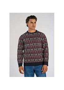 Strickpullover LINDBERGH "Strickpullover Relaxed Fit", Herren, Gr. XL, dk blau, Obermaterial: 100% Polyacryl, Rundhals, Pullover Strickpullover