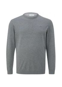 Strickpullover, Herren, Gr. 5XL, dunkelgrau, Strick, Obermaterial: 100% Baumwolle, s.Oliver MEN BIG SIZES, bestickt, unifarben, normal h&uuml;ftbedeckend, Rundhals, Flachstrickb&uuml;ndchen, Pullover Strickpullover, mit Logostickerei - Gro&szlig;e Gr&ouml;&szlig;en