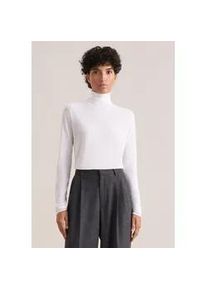 Strickpullover Seidensticker, Damen, Gr. S, we&szlig;, 90% Baumwolle, 10% Seide, unifarben, slim fit, ohne Ausschnitt, Pullover Strickpullover, 1/1 Rollkragen Uni