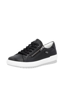 Sneaker Remonte, Damen, Gr. 45, schwarz, Leder, unifarben, Basic, Schuhe Sneaker, Freizeitschuh, Halbschuh mit seitlichem Rei&szlig;verschluss und TEX-Membran