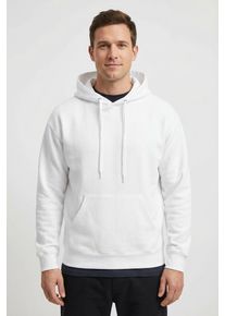 Kapuzensweatshirt Fruit of the Loom, Herren, Gr. XXXL (60/62), wei&szlig;, angeraute Sweatware, Obermaterial: 80% Baumwolle, 20% Polyester, unifarben, normal h&uuml;ftbedeckend, Rundhals, Rippb&uuml;ndchen, Sweatshirts Kapuzensweatshirt, mit K&auml;ngurutasche