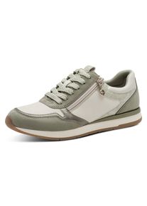 Plateausneaker Tamaris, Damen, Gr. 39, mintgr&uuml;n kombiniert, Lederimitat, Textil, kontrastfarbene Details, Schuhe Plateausneaker, Schn&uuml;rschuh, Freizeitschuh, Halbschuh in veganer Verarbeitung