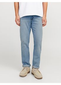 Jack & Jones Regular-fit-Jeans JACK & JONES "JJICLARK im Used-Look, Stretchkomfort und niedrige Leibh&ouml;he", Herren, Gr. 30, L&auml;nge 32, blau (blau, denim), Denim/Jeans, Obermaterial: 98% Baumwolle, 2% Elasthan, Abriebeffekte, regular fit lang, Jeans Regular-fit-Jeans, Baumwollmischung, regular fit