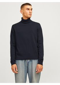 Jack & Jones Rollkragenpullover JACK & JONES "JJEBASIC mit hohem Tragekomfort", Herren, Gr. XS, blau (navy blazer), Strick, Obermaterial: 100% Baumwolle, unifarben, normal, Rundhals, B&uuml;ndchen, Pullover Rollkragenpullover, Baumwolle, regular fit