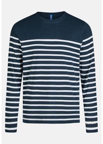 Sweatshirt SALZHAUT "Sweatshirt EBB - RINGEL", Herren, Gr. L, blau (navy sanftes wei&szlig;), Obermaterial: 100% Baumwolle CO., Sweatshirts Sweatshirt