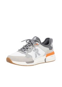 Slip-On Sneaker RIEKER SPORT, Herren, Gr. 44, grau, sanftes wei&szlig;, Leder, Textil, Schuhe Slip-On Sneaker, Schlupfschuh, Sportschuh, Freizeitsneaker mit Memory-Foam Innensohle