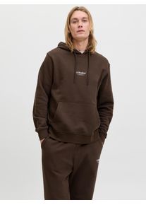 Jack & Jones Kapuzensweatshirt JACK & JONES "JJESOHO SWEAT HOOD NOOS", Herren, Gr. M, delicioso, angeraute Sweatware, Obermaterial: 80% Baumwolle, 20% Polyester, bedruckt, relaxed fit normal, Rundhals, Rippb&uuml;ndchen, Sweatshirts Kapuzensweatshirt, Baumwollmischung, relaxed fit