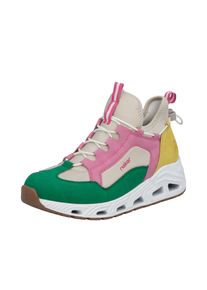 Slip-On Sneaker RIEKER SPORT, Damen, Gr. 43, bunt, Lederimitat, Textil, Schuhe Slip-On Sneaker, High Top Sneaker, Schlupfschuh mit Schnellverschluss hinten, Topseller