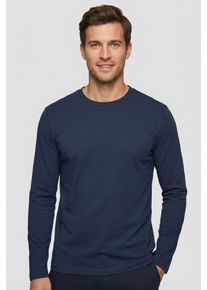 Langarmshirt BOSS Orange "TChark", Herren, Gr. M, open blau464, Web, Obermaterial: 96% Baumwolle, 4% Elasthan, regular fit normal, Rundhals, abgesteppte Kante, Shirts Langarmshirt, Rundhalsausschnitt, Regular Fit, mit BOSS-Logo