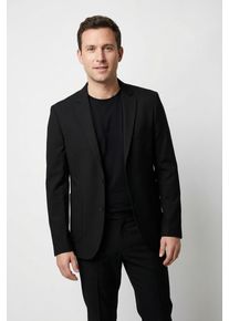 Sakko LINDBERGH, Herren, Gr. XXL, schwarz, Web, Obermaterial: 65% Polyester, 31% Viskose, 4% Elasthan. Futter: 100% Polyester, meliert, unifarben, normal h&uuml;ftbedeckend, tiefer V-Ausschnitt, Sakkos Sakko, mit Viskose und Stretch, in melierter Optik