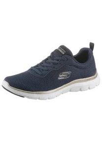 Sneaker Skechers "FLEX APPEAL 4.0 BRILLINAT VIEW", Damen, Gr. 41, gold (navy, goldfarben), Synthetik, Textil, Schuhe Sneaker, Freizeitschuh, Halbschuh, Schn&uuml;rschuh mit Air Cooled Memory Foam, Topseller