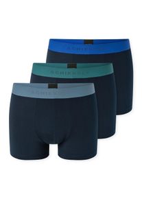 Boxershorts Schiesser "Boxershort 3PACK Shorts 3er Pack", Herren, Gr. M, bunt (blau, gr&uuml;n, grau), Obermaterial: 95% Baumwolle CO. 5% Elasthan EL., Unterhosen Boxershorts