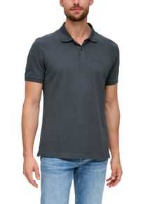 Poloshirt s.Oliver, Herren, Gr. XL, grau (dunkelgrau), Jersey, Obermaterial: 100% Baumwolle, unifarben, regular fit h&uuml;ftlang, Rundhals, Rippb&uuml;ndchen, Shirts Poloshirt, mit Logostickerei
