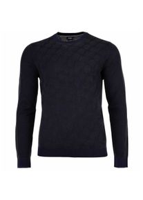 JOOP! Sweater JOOP "Strickpullover JK-13Ravorono", Herren, Gr. L, blau (dunkelblau), Obermaterial: 54% Baumwolle CO. 46% Viskose CV., Sweatshirts Sweater
