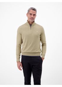 Troyer Lerros "Flachstrickpullover mit Troyerkragen", Herren, Gr. 3XL, tender beige melange, 100% Baumwolle, ohne Ausschnitt, Pullover Troyer
