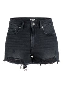 Shorts Roxy "New Swell Denim", Damen, Gr. 33, grau (anthrazit), Obermaterial: 79% Walkfrottier, 20% Walkfrottier, 1% Elasthan;, Hosen Shorts