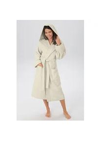Unisex-Bademantel OTTO HOME "Sanremo, ideal f&uuml;r Sauna & Spa, Hotelbademantel, Morgenmantel" Gr. L, beige (natur), L:125cm, Baumwolle, Hausm&auml;ntel, mit Taschen, Damen & Herren Badem&auml;ntel, S-3XL
