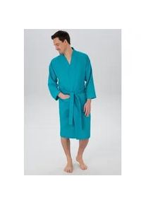 Unisex-Bademantel OTTO HOME "Vanessa, ideal f&uuml;r Sauna & Spa, Hotelbademantel, Morgenmantel" Gr. XXXL, blau (t&uuml;rkis), 3XL, Baumwolle, Hausm&auml;ntel, Taschen, Damen & Herren, Waffelpiqu&eacute;, sehr leichte Qualit&auml;t, S-3XL