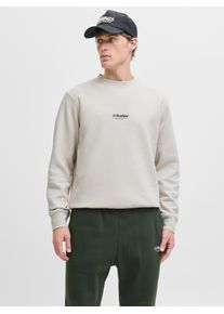 Jack & Jones Sweatshirt JACK & JONES "JJESOHO SWEAT CREW NECK NOOS", Herren, Gr. XXL, moonbeam, angeraute Sweatware, Obermaterial: 80% Baumwolle, 20% Polyester, bedruckt, relaxed fit normal, Rundhals, Rippb&uuml;ndchen, Sweatshirts Sweatshirt, Baumwollmischung, relaxed fit