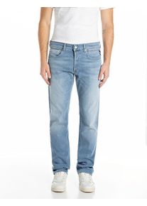 Straight-Jeans Replay "GROVER", Damen, Gr. 32, L&auml;nge 30, blau (light blau 926), Denim/Jeans, Obermaterial: 98% Baumwolle, 2% Elasthan, straight fit lang, Jeans Straight-Jeans, in vielen verschiedenen Waschungen, mit Stretch