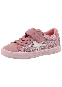 Sneaker Lurchi "Bine", M&auml;dchen, Gr. 32, rosa, Veloursleder, Schuhe Sneaker, Klettschuh mit Glitzer, Gr&ouml;&szlig;enschablone zum Download