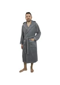 Unisex-Bademantel OTTO HOME "Tailles, ideal f&uuml;r Sauna & Spa, Hotelbademantel, Morgenmantel" Gr. S, grau (dunkelgrau), L:120cm, Baumwolle, Hausm&auml;ntel, langer Bademantel f&uuml;r Damen und Herren, 100% Baumwolle, XS-3XL