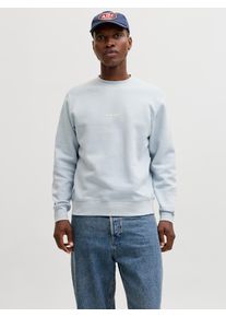 Jack & Jones Sweatshirt JACK & JONES "JJESOHO SWEAT CREW NECK NOOS", Herren, Gr. S, celestial blau, angeraute Sweatware, Obermaterial: 80% Baumwolle, 20% Polyester, bedruckt, relaxed fit normal, Rundhals, Rippb&uuml;ndchen, Sweatshirts Sweatshirt, Baumwollmischung, relaxed fit