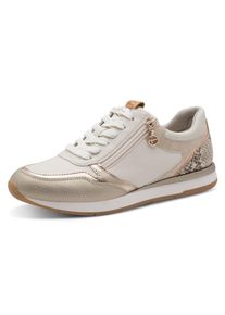 Plateausneaker Tamaris, Damen, Gr. 41, ivory kombiniert, Lederimitat, Textil, kontrastfarbene Details, Schuhe Plateausneaker, Schn&uuml;rschuh, Freizeitschuh, Halbschuh in veganer Verarbeitung