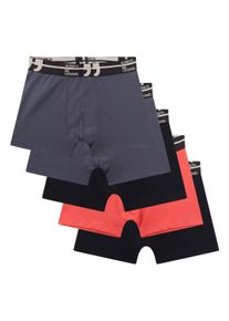 Boxershorts Sanetta "Boxershort 5er Pack", Jungen, Gr. 188, bunt (schwarz, grau, orange), Obermaterial: 95% Baumwolle CO. 5% Elasthan EL., Unterhosen Boxershorts