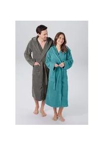 Unisex-Bademantel OTTO HOME "Regona, Hotelbademantel, Morgenmantel, Standardl&auml;nge & &Uuml;berl&auml;nge" Gr. XXXL, blau (petrol), L:125cm, Veloursfrottier, Hausm&auml;ntel, Damen & Herren, mit Taschen, flauschig, weich, Velours, Sauna & Spa
