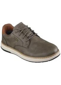 Schn&uuml;rschuh Skechers "GARLAN", Herren, Gr. 44, gr&uuml;n (olivgr&uuml;n), Lederimitat, Schuhe Schn&uuml;rschuh, Trekking Schuh, Sneaker, Freizeitschuh mit Kontrastn&auml;hten